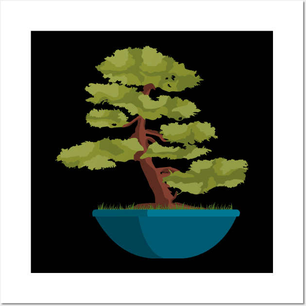 Bonsai Tree Japanese Zen Gift  Gardener Wall Art by qwertydesigns